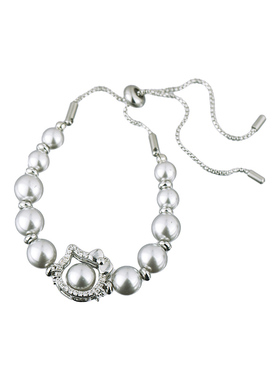 KT猫灰珍珠可调手链女款