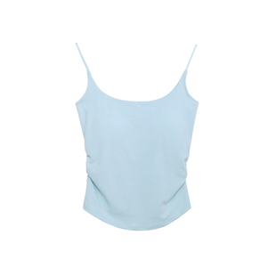 荒荒家褶皱吊带美背2026夏季新款多巴胺色修身纯欲甜辣打底外穿女