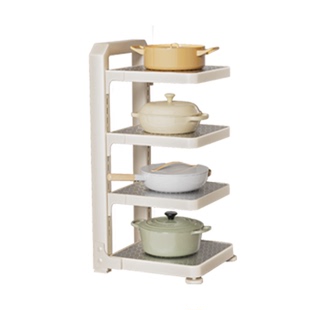 不锈钢锅具锅架厨房收纳架多层置物架橱柜内分层水槽下台面多功能