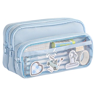 2025新款透明笔袋大容量简约高颜值铅笔盒创意多功能中学生笔袋