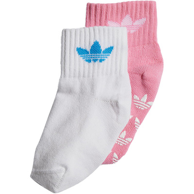 Adidas/阿迪达斯正品三叶草儿童休闲透气运动袜两双装HM1696