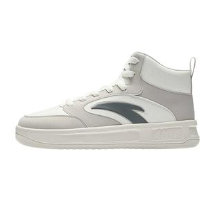 安踏高帮板鞋男款2025冬季新款官方旗舰正品男鞋皮面高帮运动鞋男