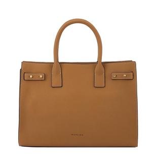 万里马头层牛皮托特公文包大容量商务手提包简约轻奢真皮凯莉包女