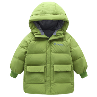 2025吉姆男童女童儿童白鸭绒羽绒服中小童宝宝加厚中长款冬季童装