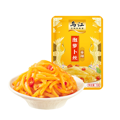 (u先专享)乌江泡萝卜丝15g*1袋香辣咸菜小包装配粥下饭拌面鲜