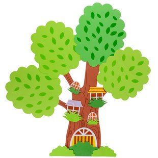 苹果枫叶大树黑板报班级教室布置装饰贴幼儿园文化墙立体泡沫材料