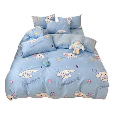 AB版纯棉加绒被套牛奶绒四件套冬