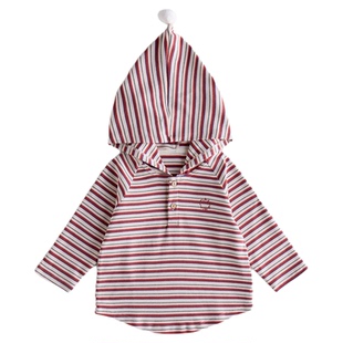 【新品】OAK FAMILY条纹连帽儿童卫衣长袖防风保暖套头上衣
