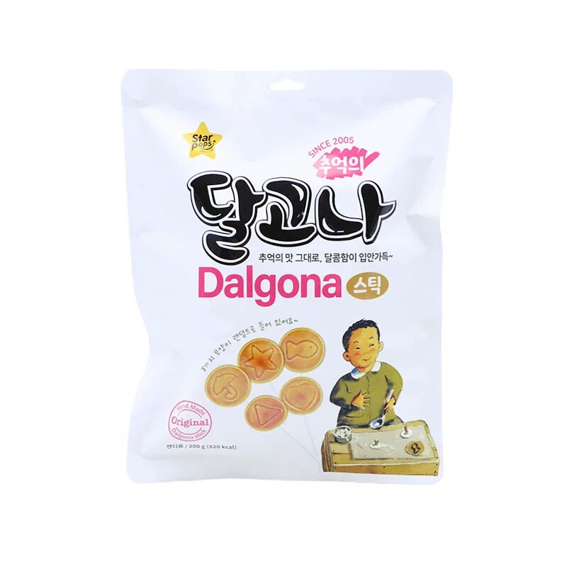韩国进口华尔打糕棒棒糖200g独立装麦芽棒棒糖儿童糖果零食