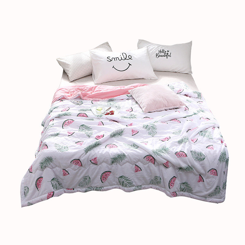 红豆ins水洗棉夏凉被空调被夏天夏被单人夏季薄被子双人春秋被芯