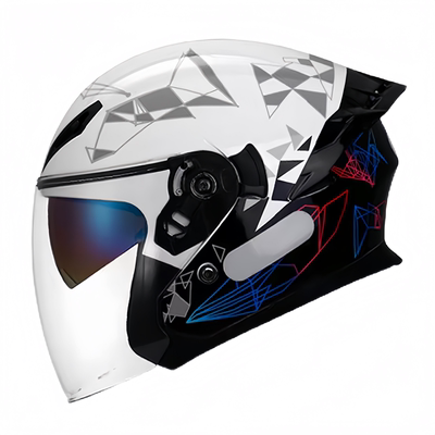 3C认证双镜四分之三摩托车头盔