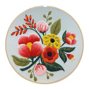 指间鲁绣手工刺绣diy材料包欧式立体绣品英文花草套件法式绣花