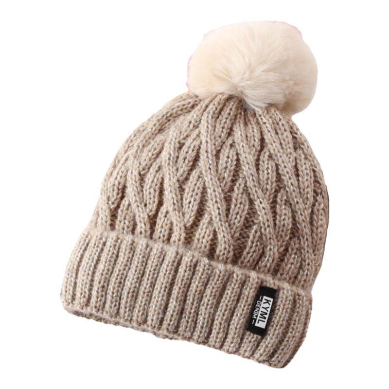 韩版百搭毛球亮片针织帽子女冬季加绒加厚保暖毛线帽护耳包头冷帽