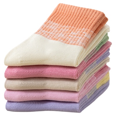 100%棉女童袜子春秋季抗菌无骨袜