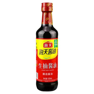 海天生抽酱油500ml家用瓶装