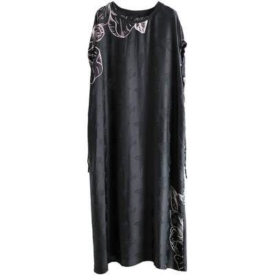 高端低奢提花文艺连衣裙简约显瘦