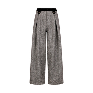 山岚 复古双褶宽松阔腿老钱风羊毛长裤 山谷少年独立设计师品牌