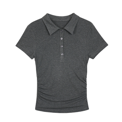 polo衫短袖t恤女短款天丝上衣