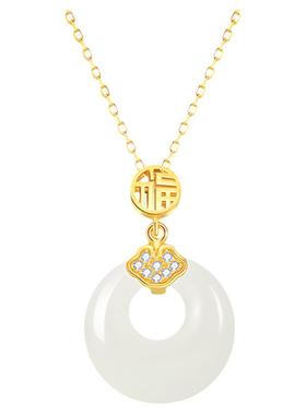 如意和田玉纯银小众项链