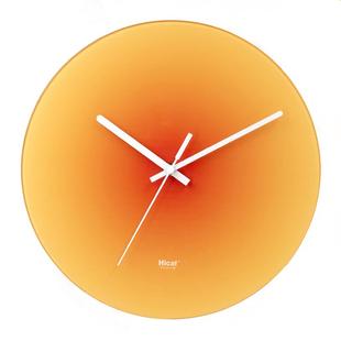 hicat北欧落日挂钟网红ins轻奢客厅免打孔创意时尚装饰静音玻璃表