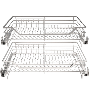 橱柜厨房拉篮304不锈钢650 700 750 800 850 900柜体碗碟篮双层篮