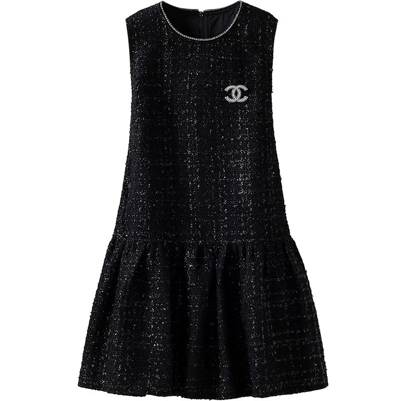 小香风毛呢背心裙 粗花呢A字显瘦减龄娃娃连衣裙2025秋冬新款女装