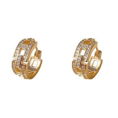 欧美轻奢镶钻链条小耳扣