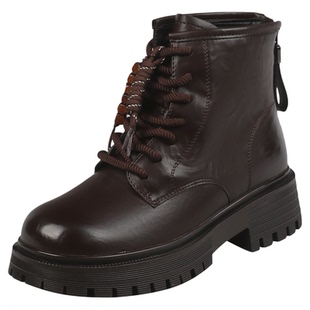 福禄桐马丁靴女2025新款秋冬厚底增高小短靴复古美拉德靴子冬季