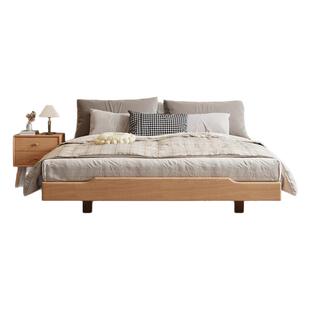 全实木榻榻米现代简约排骨架地台床单双人床民宿酒店落地无头床架