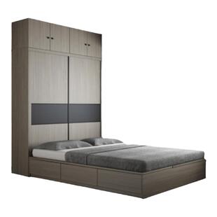 实木多层板榻榻米床衣柜一体小户型卧室现代简约塌塌米储物儿童床