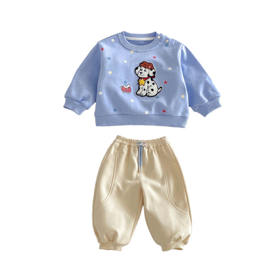 男宝宝套装春装婴儿分体衣服春季小月龄卫衣裤子两件套开春穿搭韩
