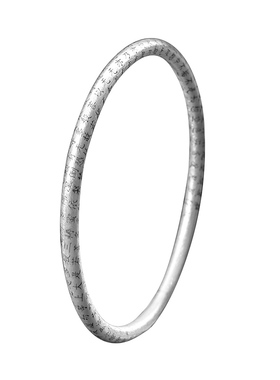 宝茉心经女闭口实心磨砂纯银手镯