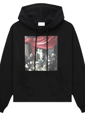 OFF-WHITE™ 情侣装新款油画图案装饰连帽卫衣
