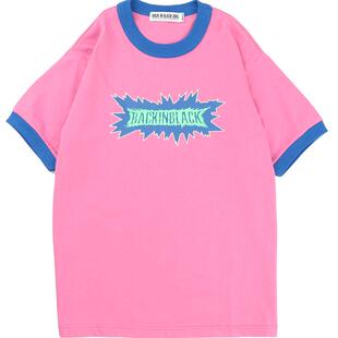 DEVIL NUT恶魔 潮牌 夏季男女情侣撞色LOGO罗文短袖T恤 BIB  SET