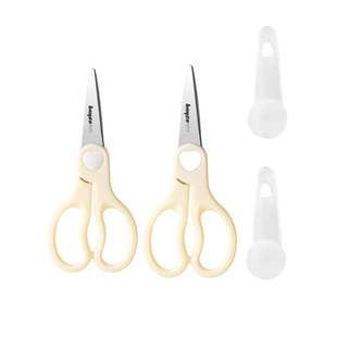 拜格婴幼儿辅食剪刀宝宝专用食品级不锈钢儿童食物剪外出便携工具