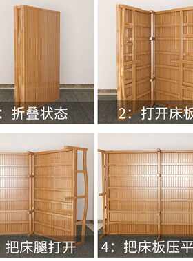 夏季竹床便宜可折叠床单人双人家用成人午休午睡硬板凉床实木板床