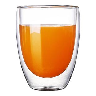 合口双层透明玻璃水杯创意耐热花茶杯隔热杯冷饮牛奶果汁咖啡杯子