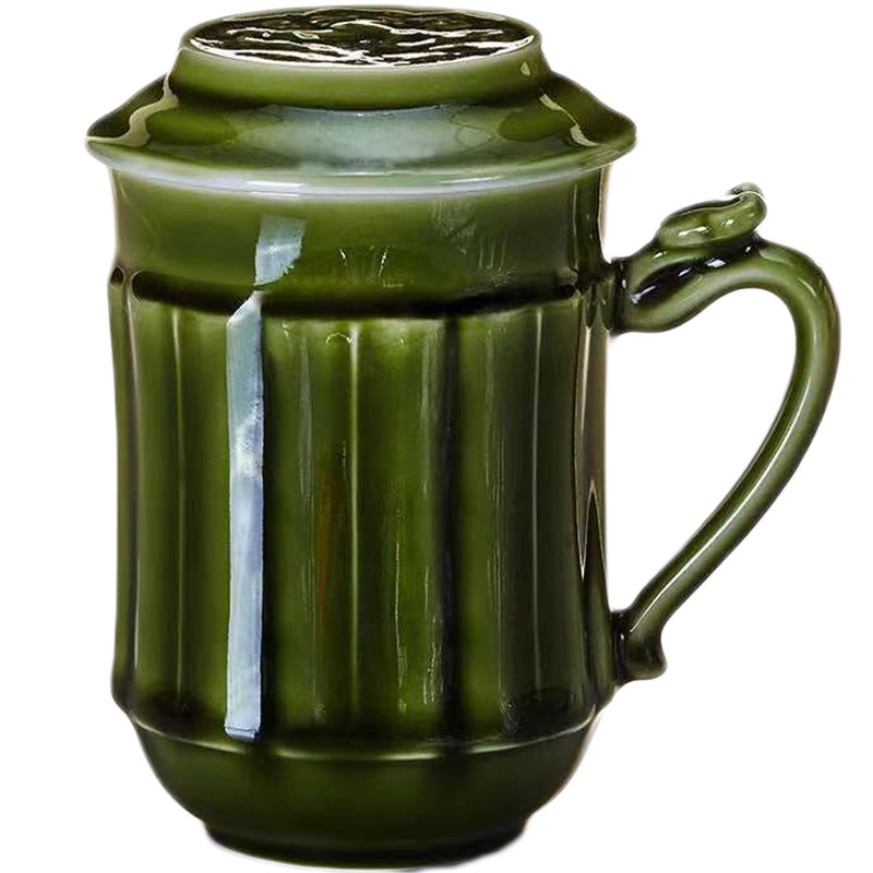 茶水杯带盖乾唐轩如意陶瓷杯