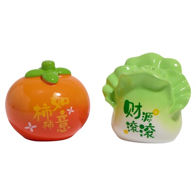 「财源滚滚 柿柿如意」车载桌面水果小摆件工位情绪稳定神器礼物