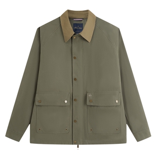 Brooks Brothers/布克兄弟男士26春夏新品插肩袖拼接翻领工装夹克