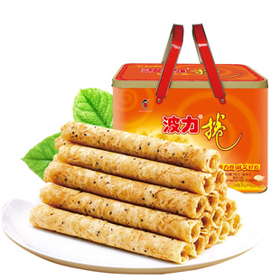 【波力卷720g+加赠36g铁罐礼盒】鸡蛋海苔卷怀旧小吃休闲宝宝零食