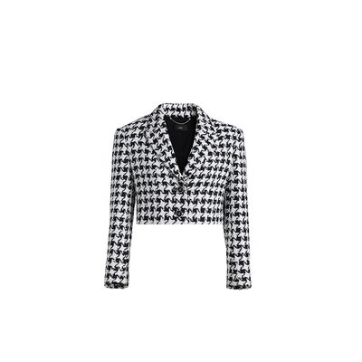 ochirly欧时力千鸟格小香风外套