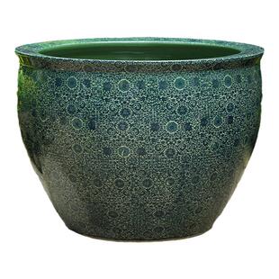 景德镇手绘陶瓷金鱼缸睡莲盆荷花缸乌龟缸客厅户外大水缸庭院摆件