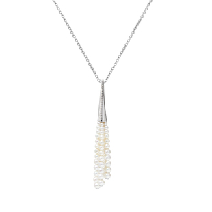 赫生HUSSAIN拂光小扫帚天然珍珠项链长款毛衣链高级轻奢小众吊坠