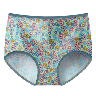 蝶安芬内裤女透气纯棉短裤性感无痕印花中腰提臀女士三角裤头1313