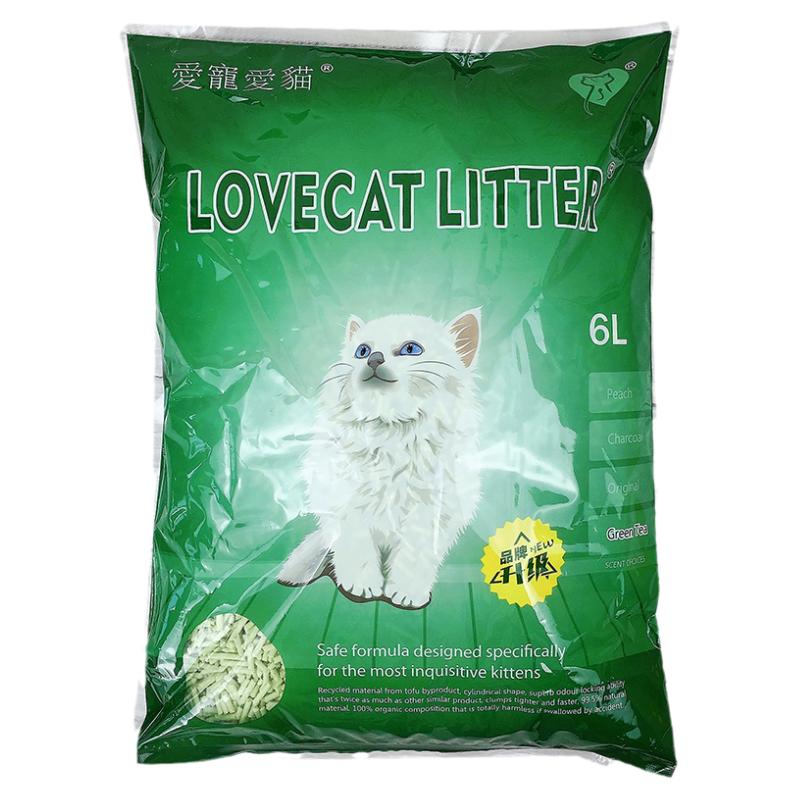 爱宠爱猫lovecat猫砂豆腐砂除臭结团绿茶原味无尘天然植物猫砂沙