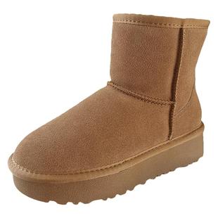 厚底雪地靴女款加绒加厚冬天防水防滑真皮保暖棉鞋中短筒增高42码