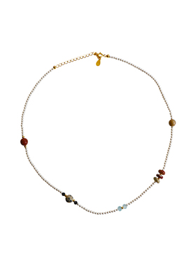 配色中式温柔天然石项链游园惊梦