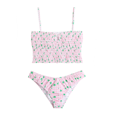 女分体甜辣泳衣印花原创