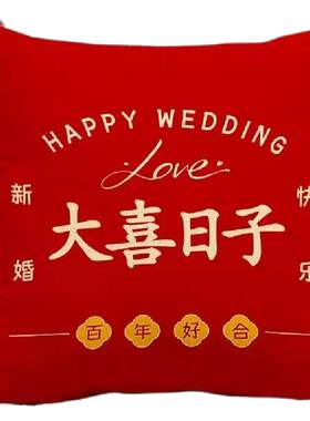 红色喜庆抱枕结婚客厅沙发喜字装饰布置含芯腰枕靠枕新婚婚房靠垫